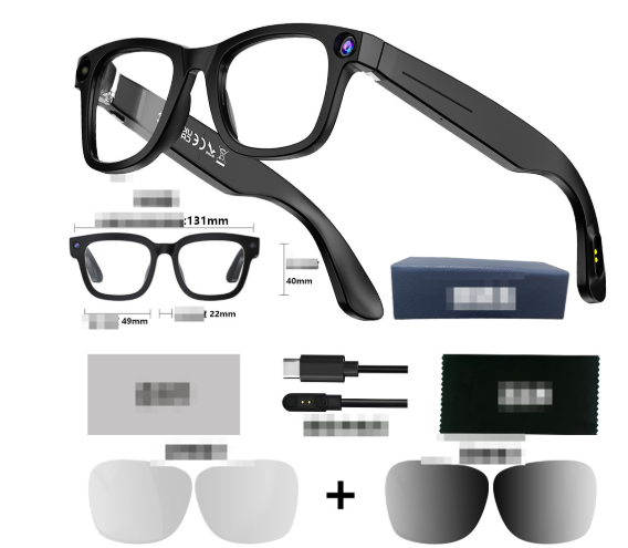 AI Smart Glasses with HD Camera & Voice Translation