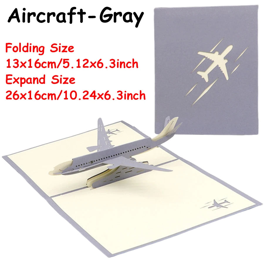 3D Pop-Up Biplane Greeting Card – Handmade Aviation Gift Card