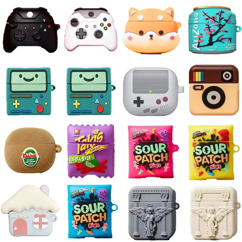 3D Candy Silicone AirPods Case – Cute Cartoon Snack Box Cover
