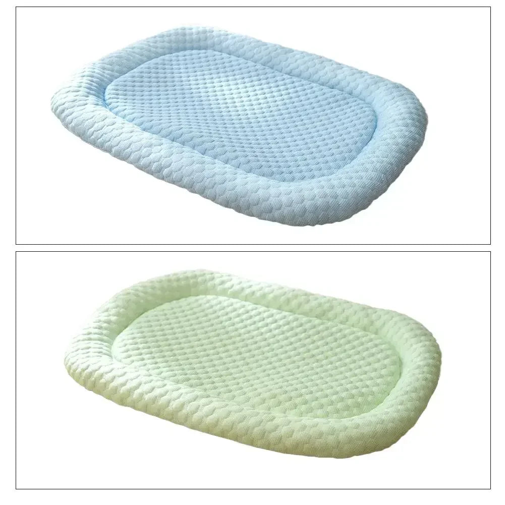 Ice Silk Cooling Dog Bed, Summer Pet Cushion Sleep Nest, Breathable Cool Mat Portable Pet Kennel for Small Medium Large Dog Cat
