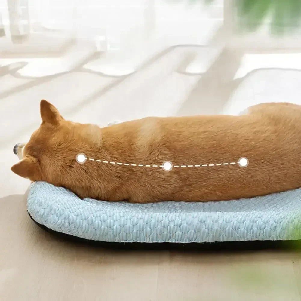 Ice Silk Cooling Dog Bed, Summer Pet Cushion Sleep Nest, Breathable Cool Mat Portable Pet Kennel for Small Medium Large Dog Cat