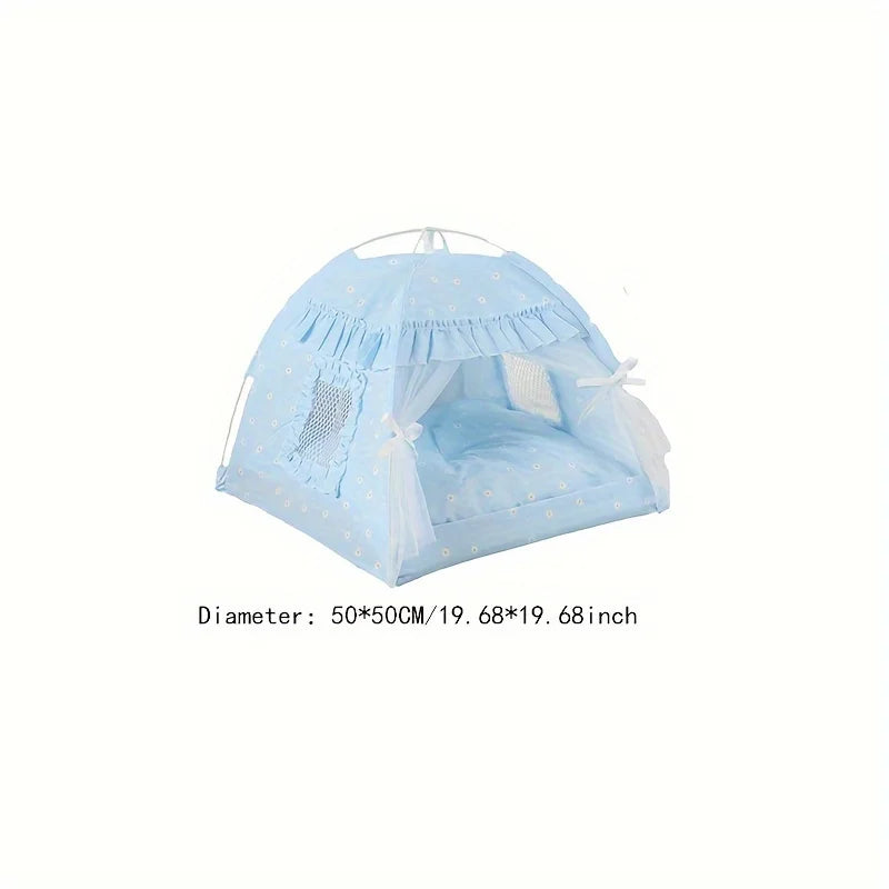 2026 NEW A luxurious and comfortable lace tent with a luxurious interior for family pets: the perfect nest for yourcatordog pet!